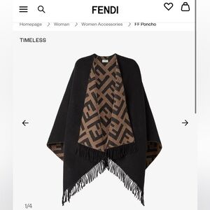 Fendi Multicolor Wool and Cashmere Poncho reversible authentic
